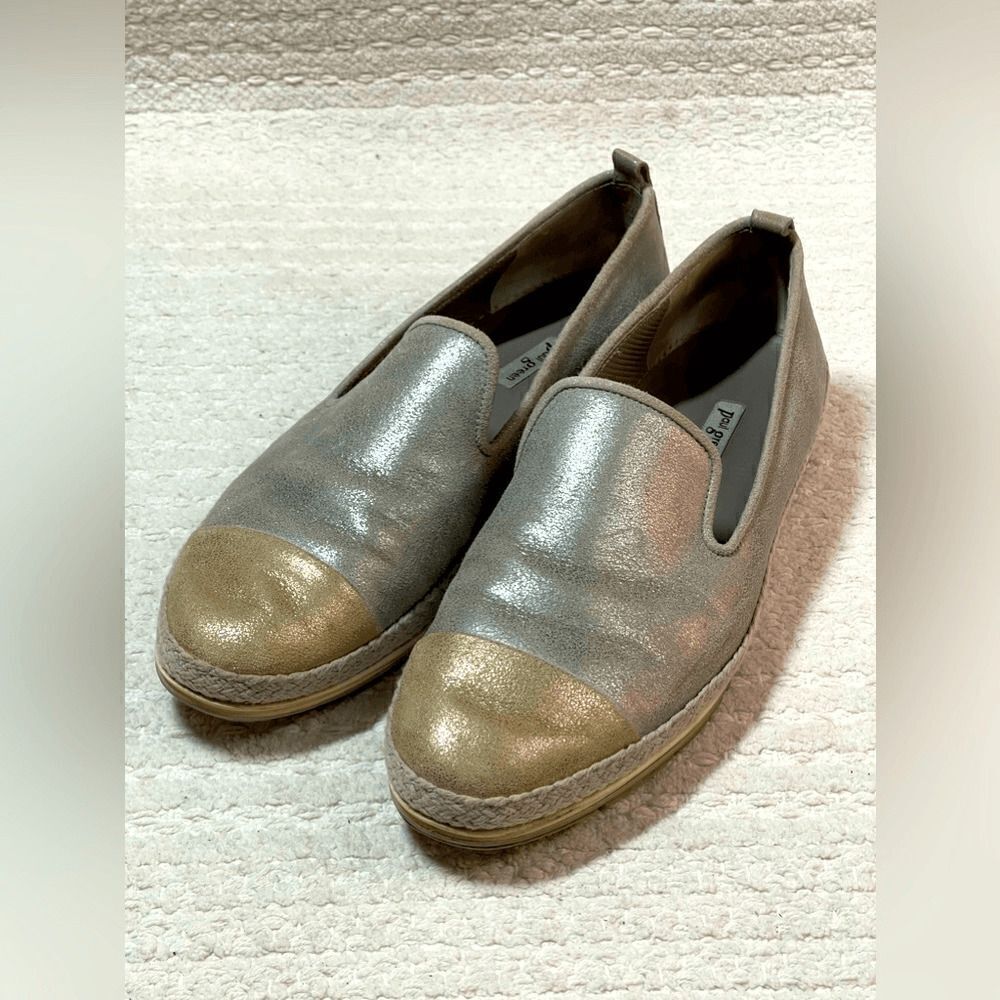 Paul Green Joaquin Espadrille in silver and gold metallic size 7.5 UK/10 US